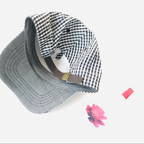 Gingham baseball cap with adjustable strap - Picture 3 of 7